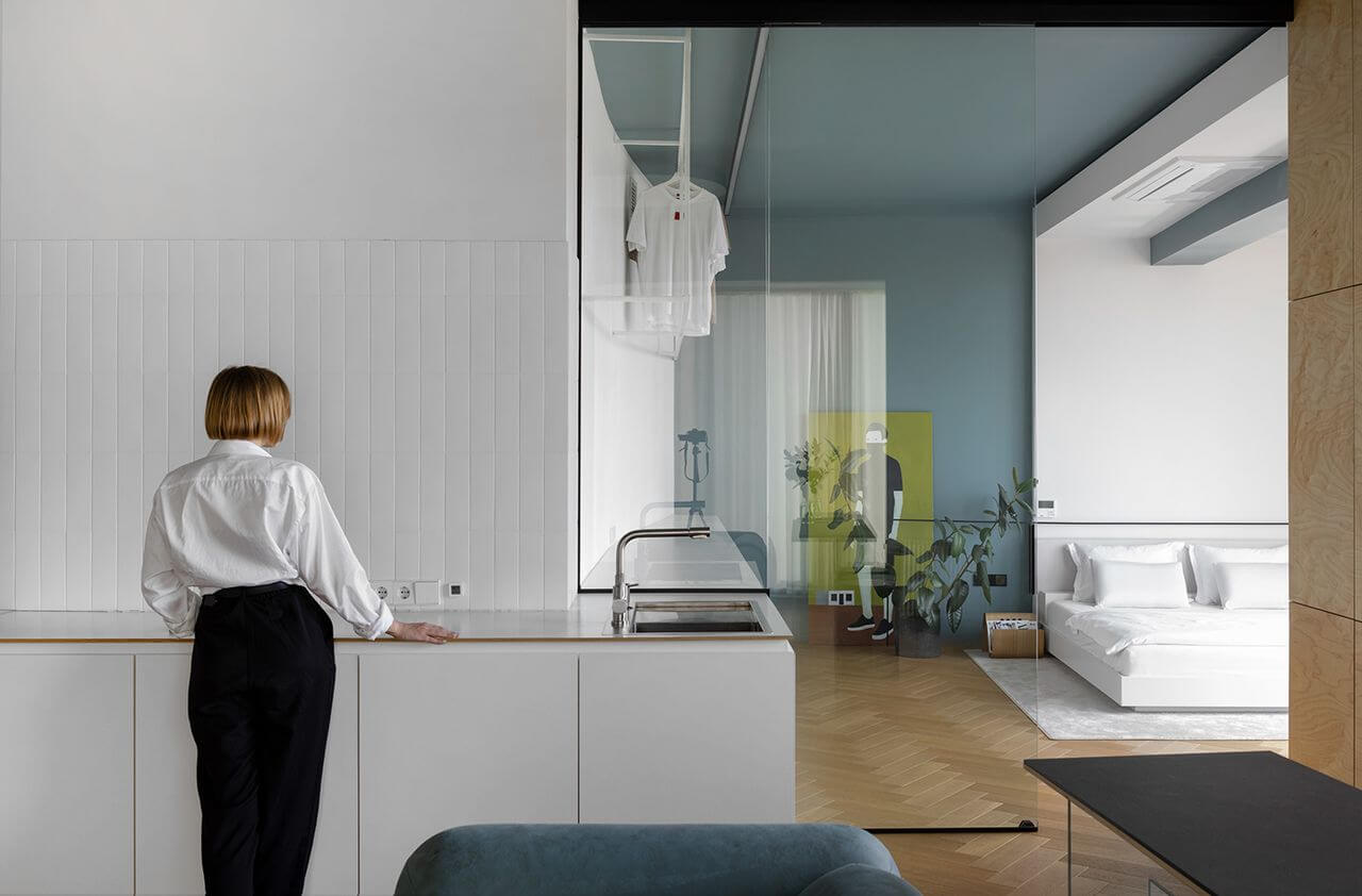 Minimalistyczny apartament w Mińsku projektu ZROBIM architects - foto Elizaveta Kulenenok