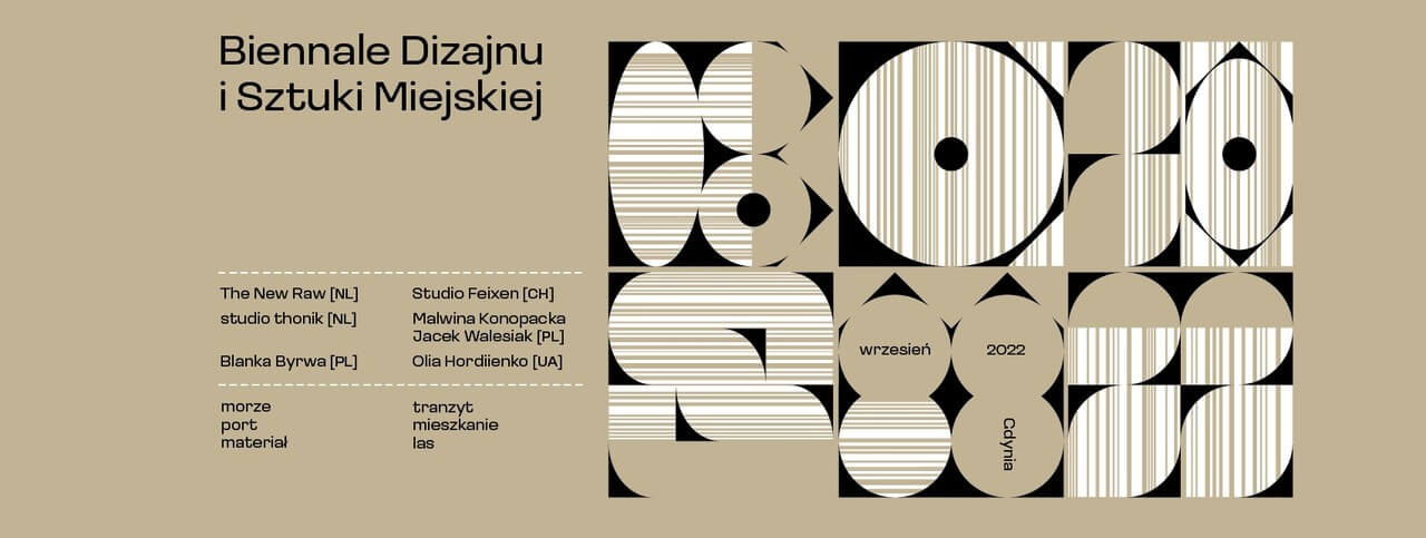 Biennale Dizajnu: nowoczesna typografia i geometryczne wzory.