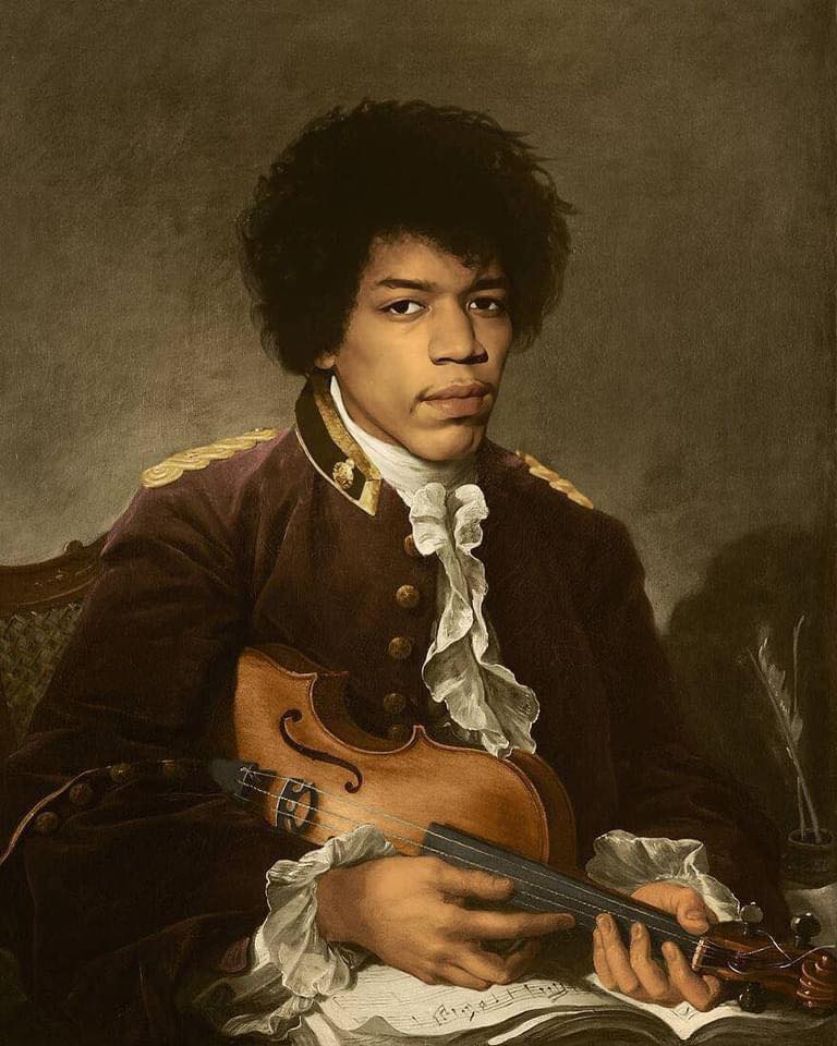 Jimi Hendrix na obrazie autorstwa francuskiego artysty o pseudonimie Kyès