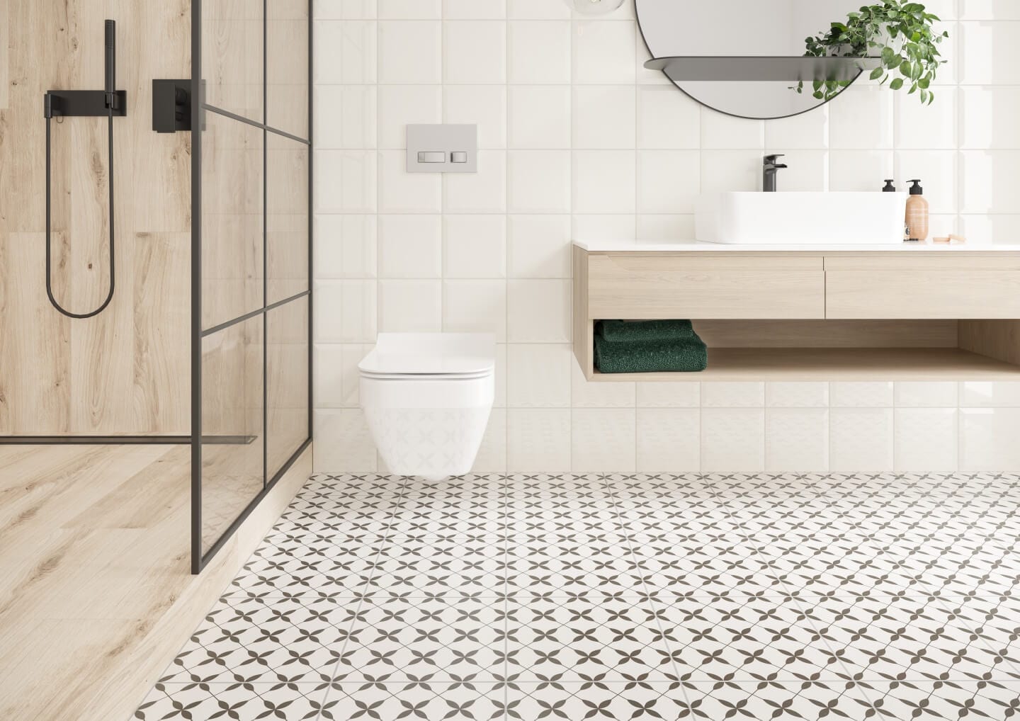 Patchwork Concept - nowa kolekcja płytek ceramicznych od Ceramika Opoczno - Clover Grey