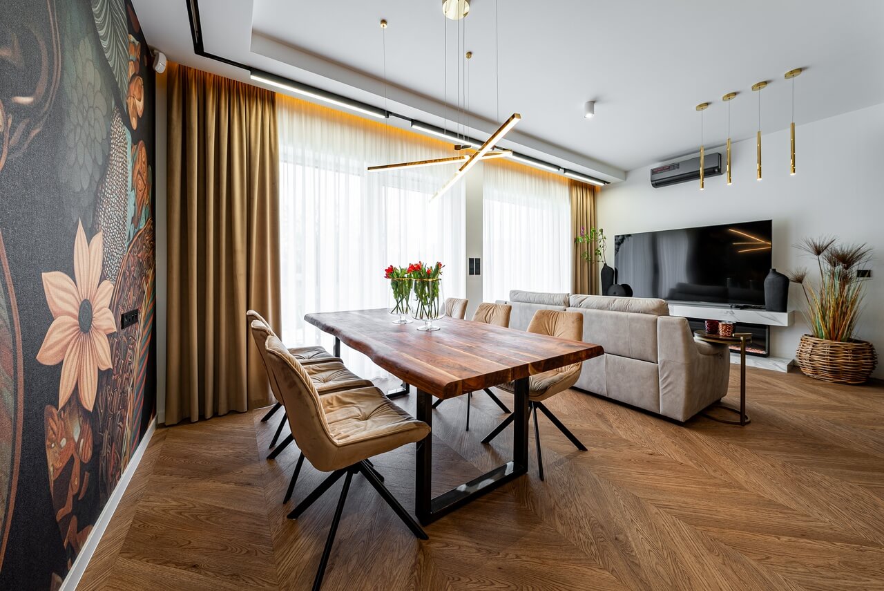 Dwupoziomowy apartament w Katowicach – elegancja doprawiona nutą glamour - projekt Minterior - foto Mateusz Minko