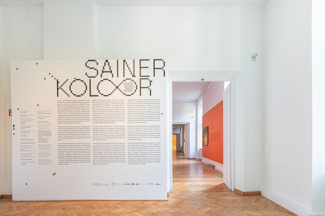 Projekt przestrzeni wystawienniczej SAINER. KOL∞R spod kreski Biuro Kreacja - foto Rafał Kołsut, Aleksandra Mac