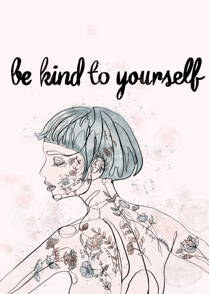 Plakat "be kind to yourself" projektu MashTo