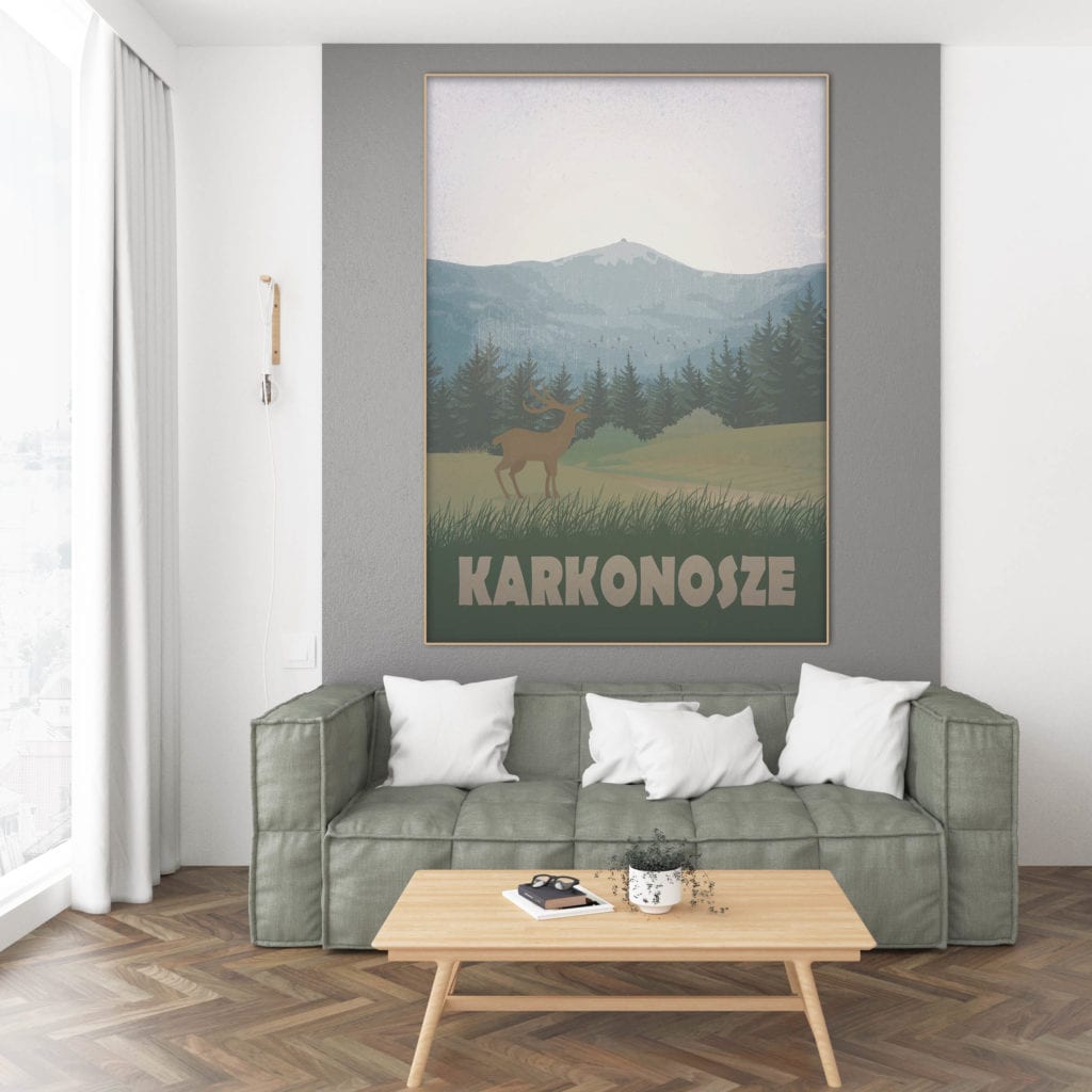 Plakaty Hunny Bagder inspirowane podróżami - plakat Karkonosze