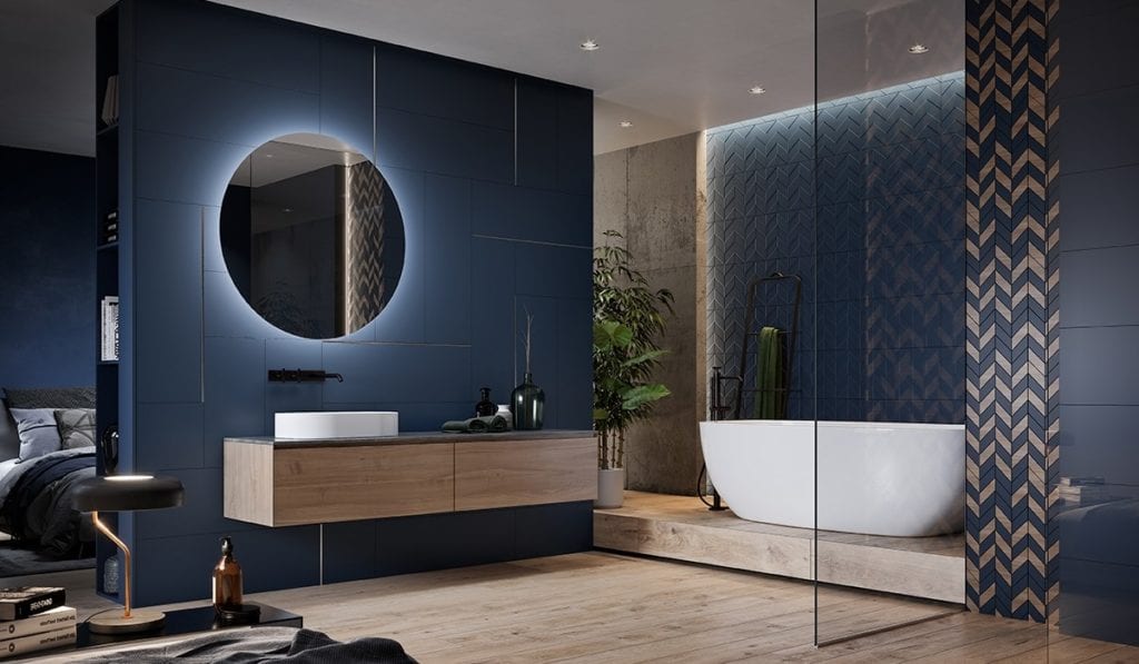 Love you navy - bathroom - Perła Ceramiki Projektantów – użytkowników CAD Decor 2019