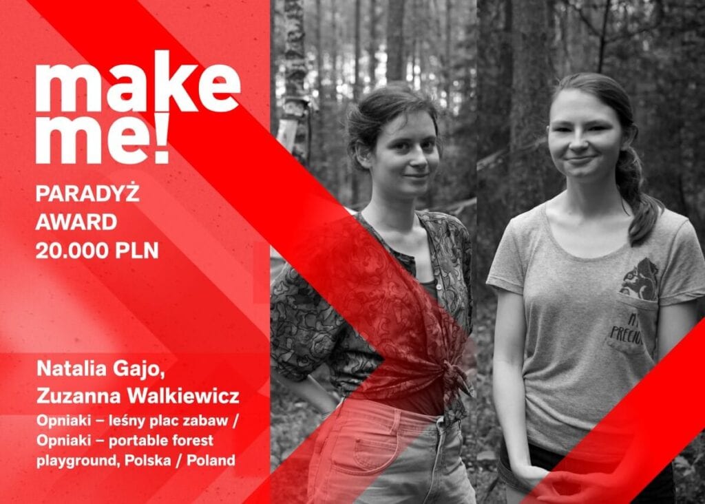 Polskie projektantki nagrodzone w konkursie make me! - Łódź Design Festival 2021 - Natalia Gajo i Zuzanna Walkiewicz - Opniaki - leśny plac zabaw