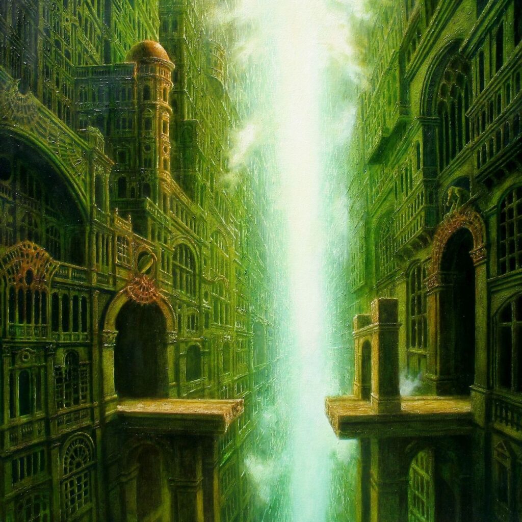 Marcin Kołpanowicz, Ulica Nieśmiertelnych, olej na płótnie, 100 x 100 cm, 2006 r