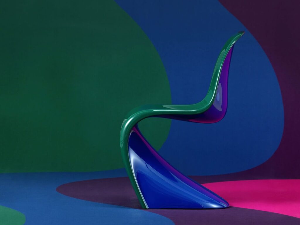 Panton Chair Duo - Pine Green & Purplish Blue