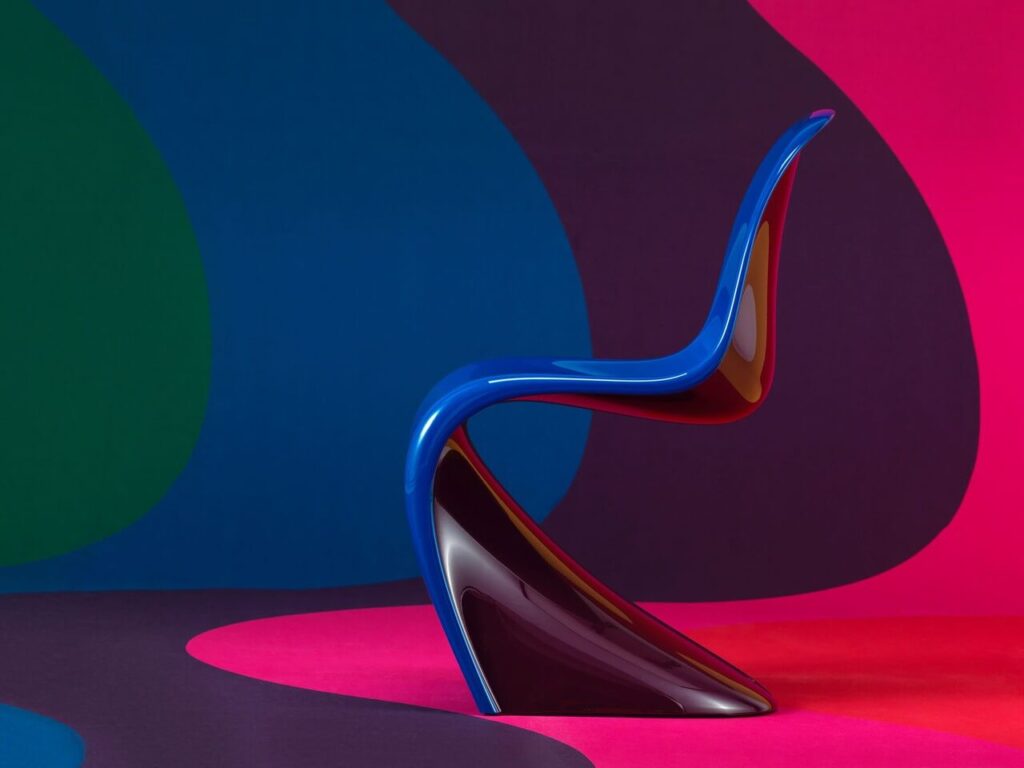 Panton Chair Duo - Purplish Blue & Purple Violet