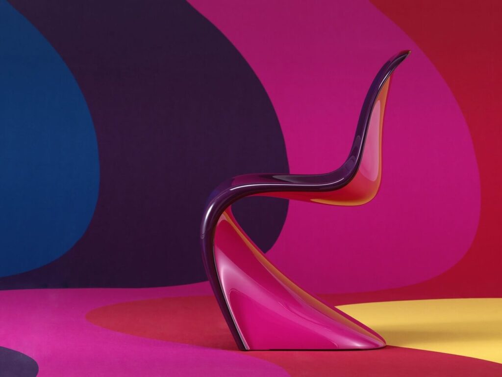 Panton Chair Duo - Purple Violet & Pink Magenta