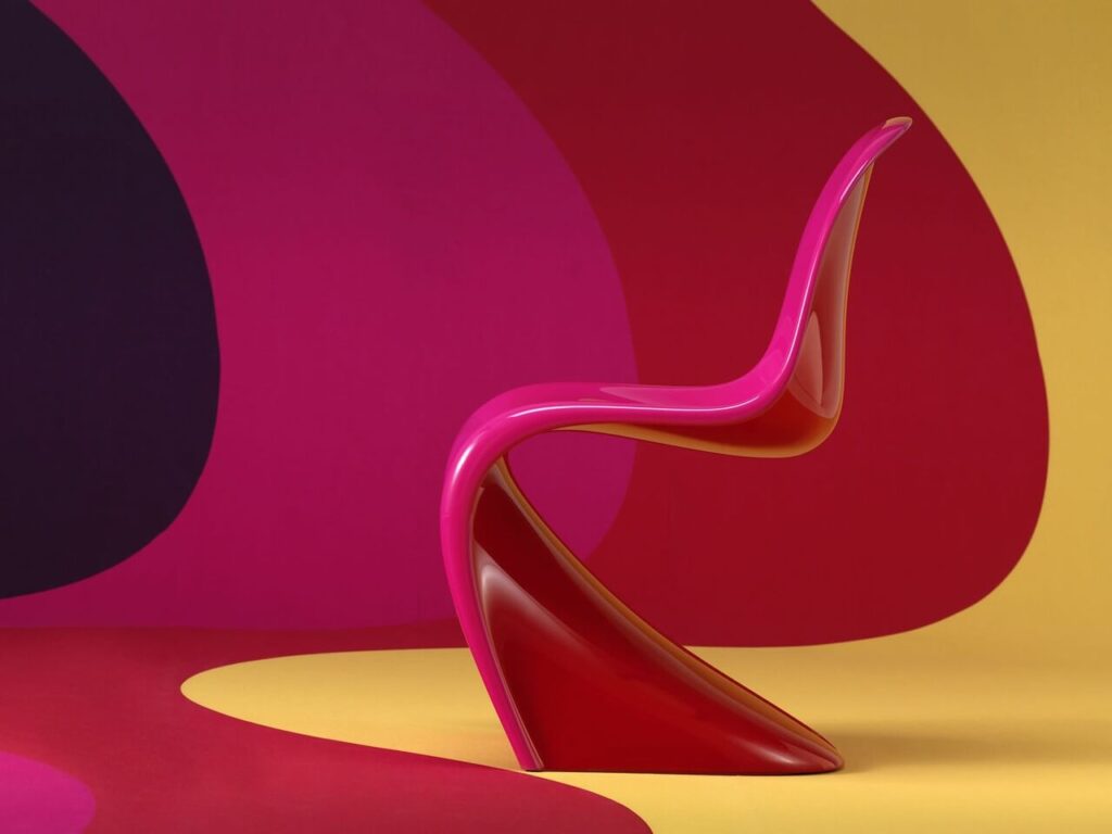 Panton Chair Duo - Pink Magenta & Pink Classic Red