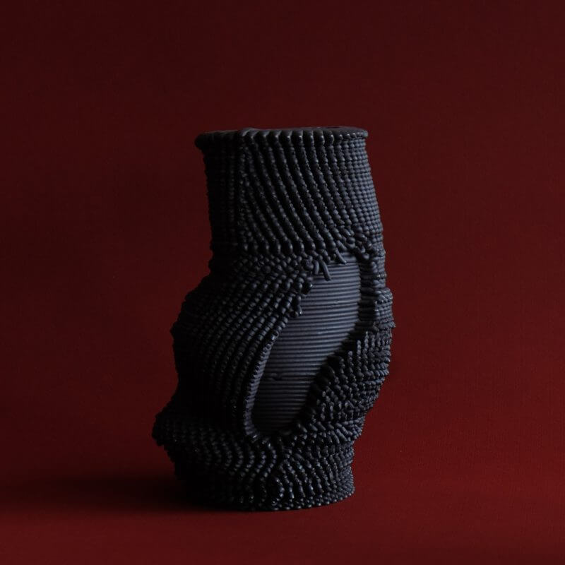 Post Digital Vase n. 15 - ceramika drukowana w 3D - projekt Coudre Studio