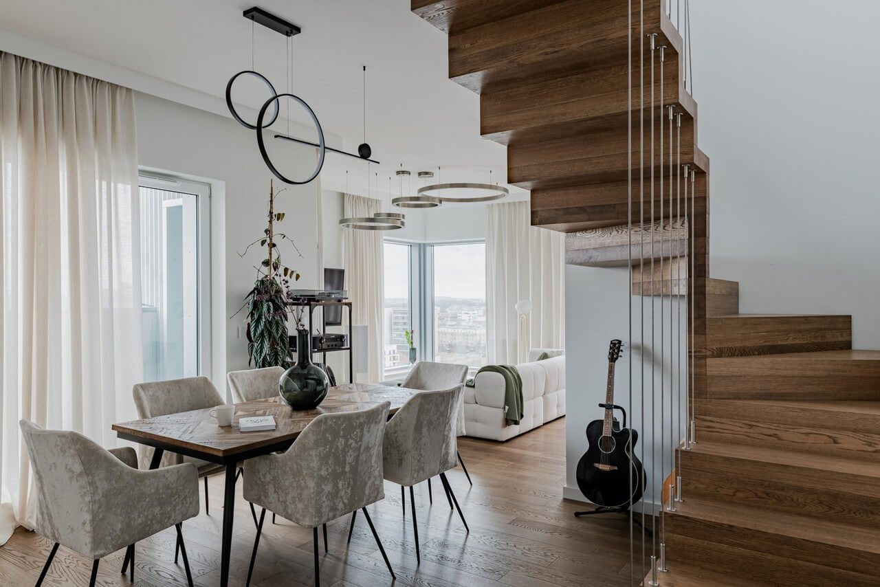 Podniebny apartament w Warszawie - harmonia i ponadczasowość - projekt Deer Design - foto Zagórny Studio