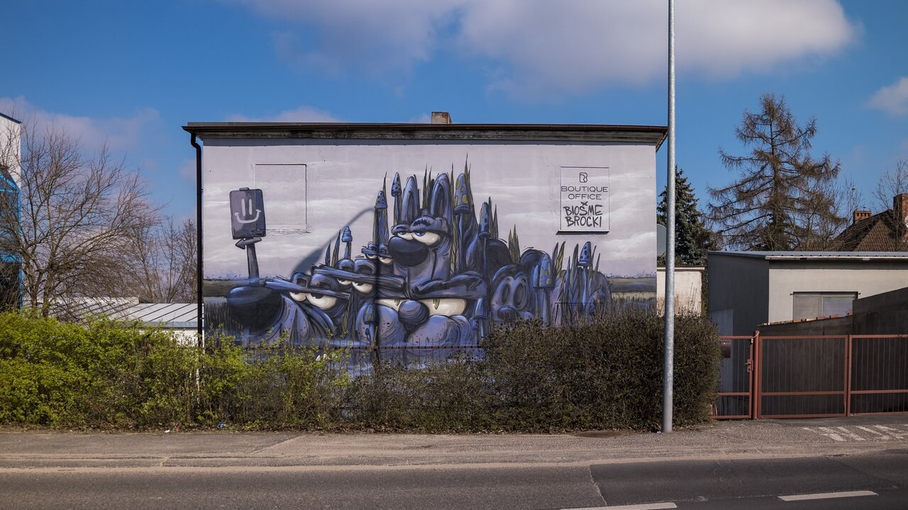 Nowy mural przy ul. Dąbrowskiego 341 w Poznaniu - WALLS FOR ART - Biosme x Brocki