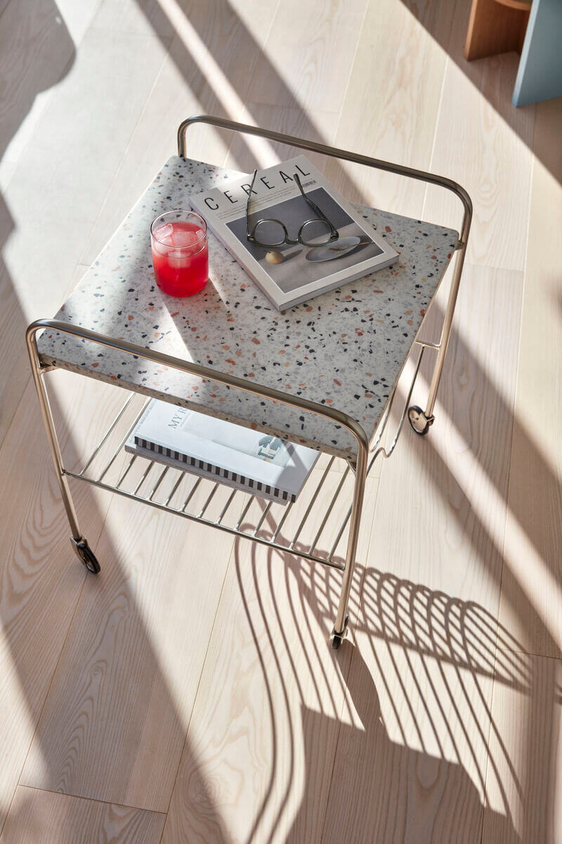 Hübsch – Wave Trolley Terrazzo/Nickel