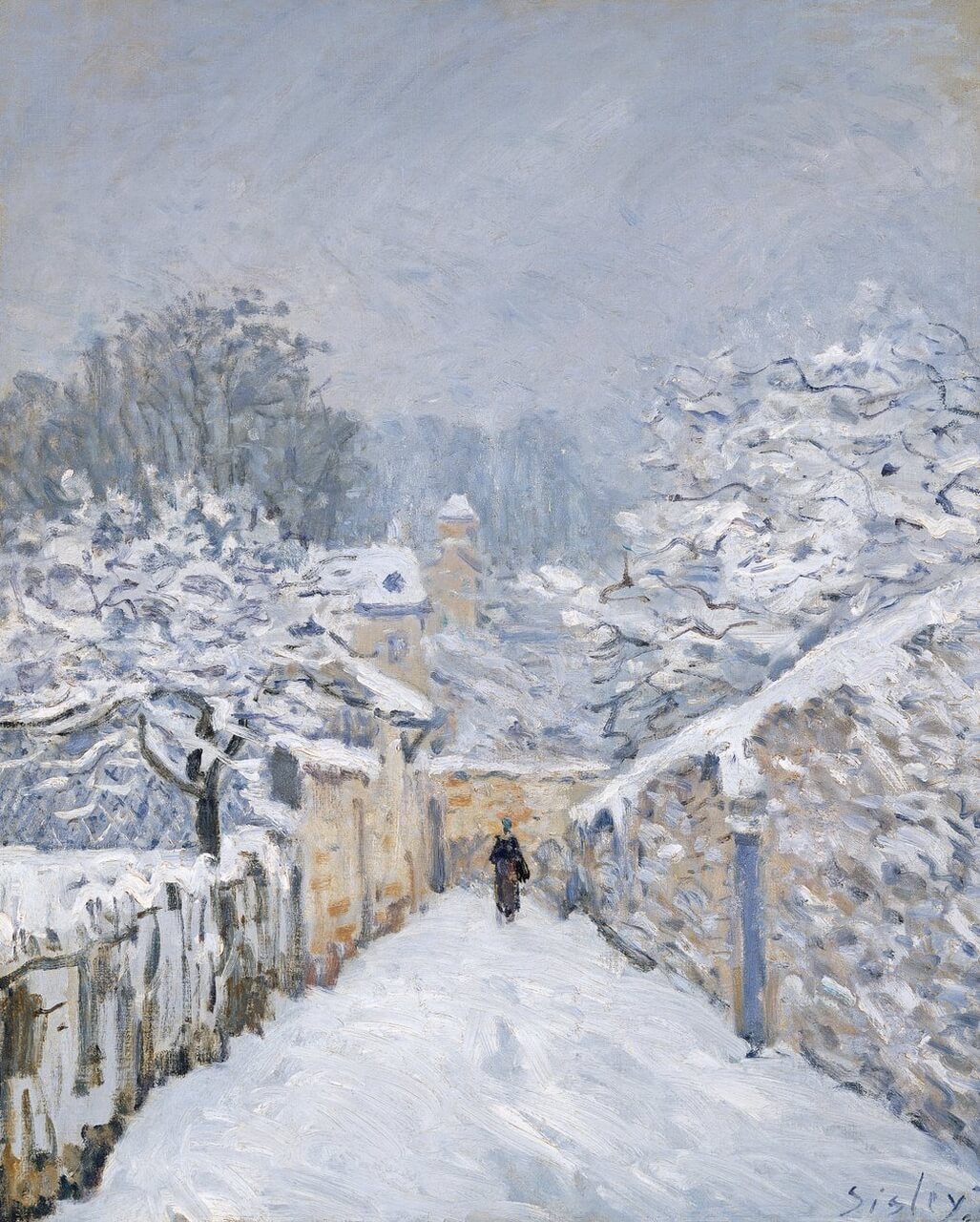 Alfred Sisley – Śnieg w Louveciennes