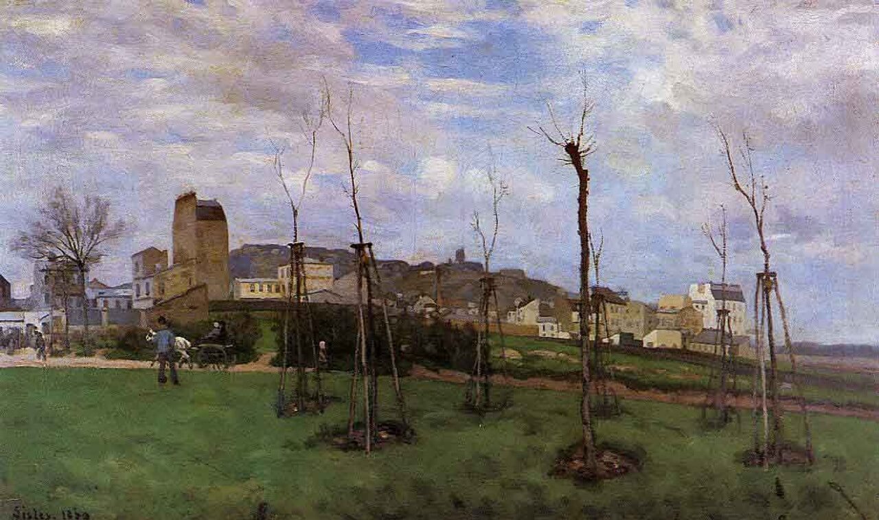 Alfred Sisley – Widok Montmartre od Cité des Fleurs do Les Batignolles