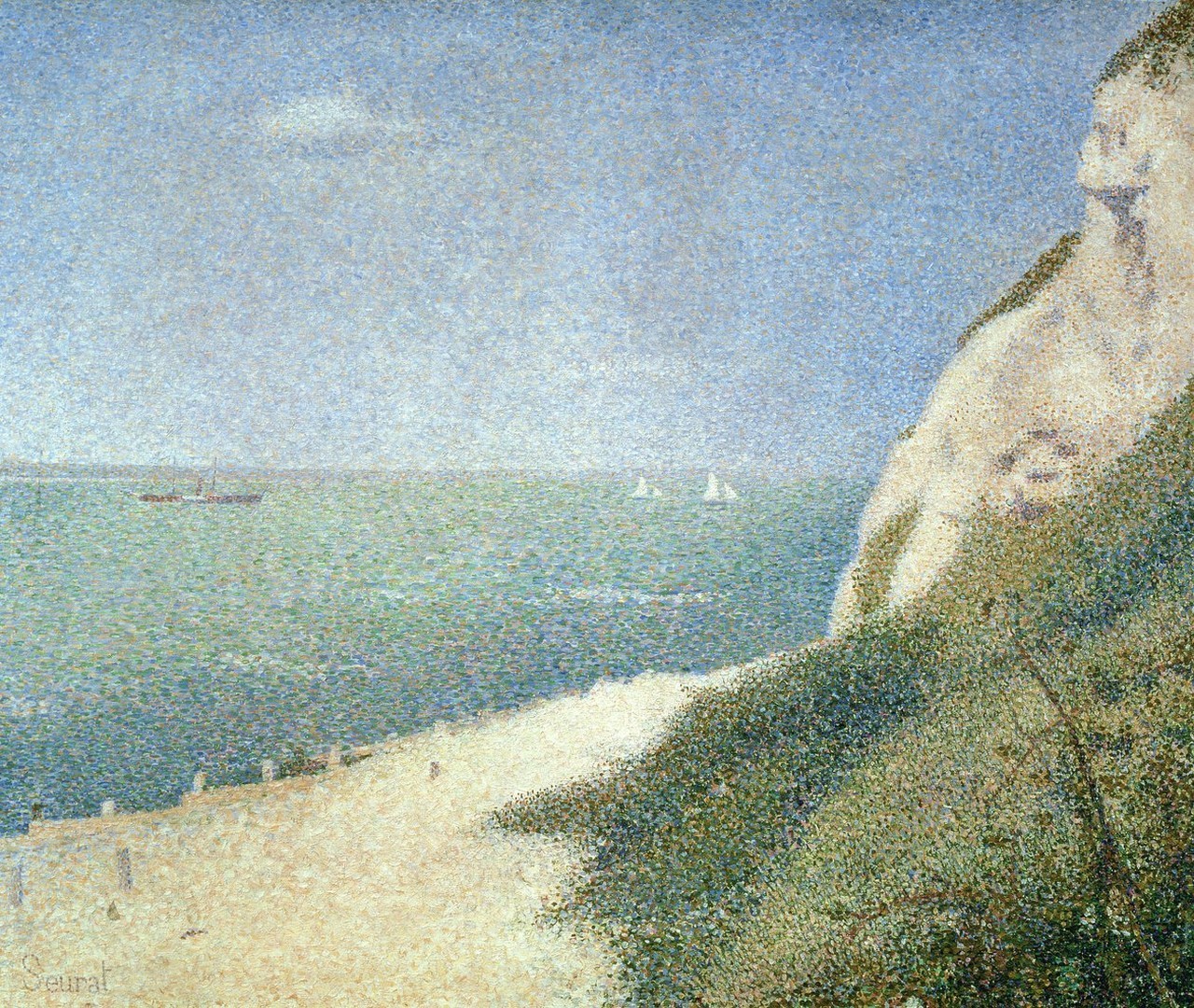 Georges Seurat – Beach at Bas Butin, Honfleur