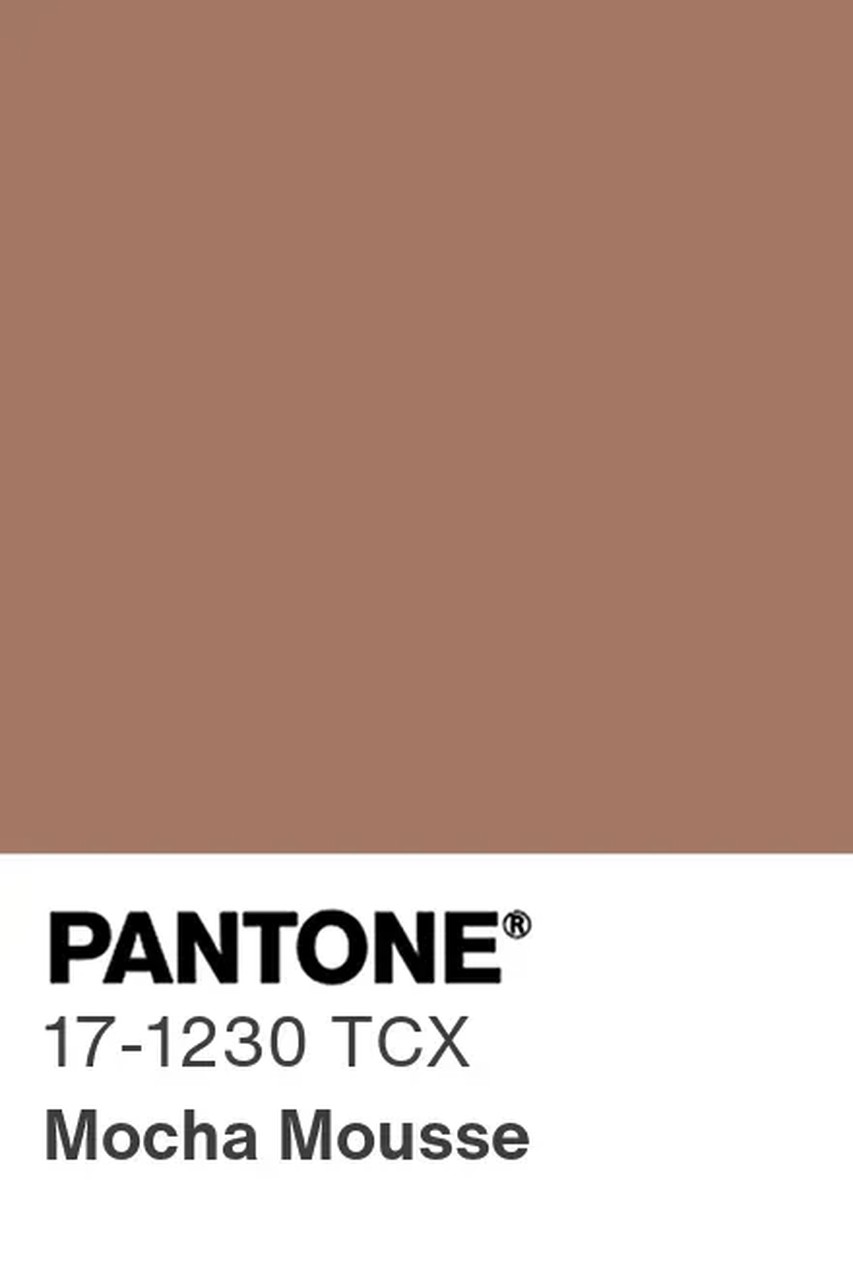 Kolor Pantone 17-1230 TCX - ciepły brunatny odcień Mocha Mousse.