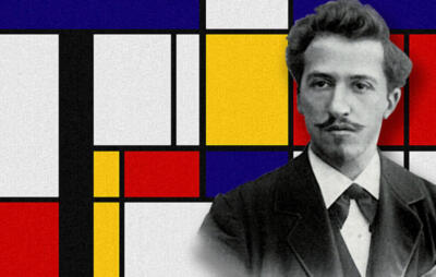 Mondrian - Kompozycja w czerwieni, żółci i błękicie
