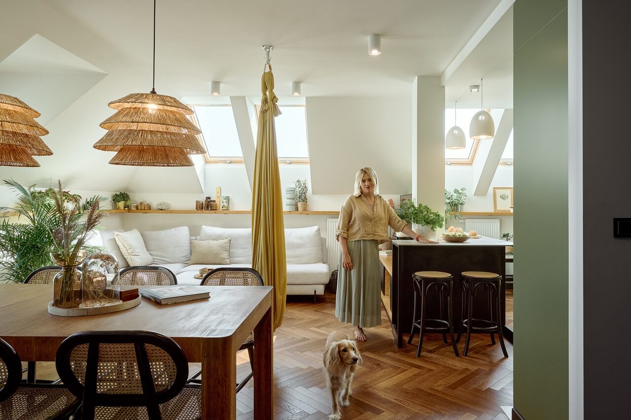 Apartament w stylu urban jungle na obrzeżach Wrocławia dla rodziców i dwóch córek - projekt Monika Staniec - foto Stan Zajączkowski