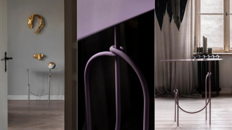 Stół designerski, minimalistyczny, elegancki, nowoczesne wnętrze.
