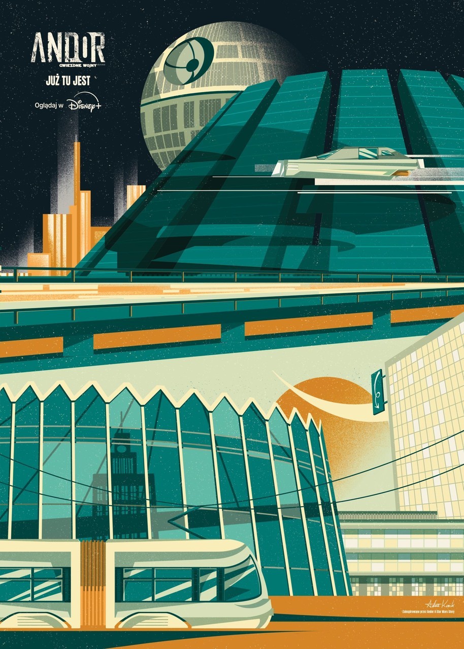WARSZAWA, Elektrownia Powiśle, ul. Dobra 32, Autor: Adam Kosik, Motyw: Rotunda PKO zestawiona z monumentalnymi strukturami planety Coruscant, stolicy galaktyki.