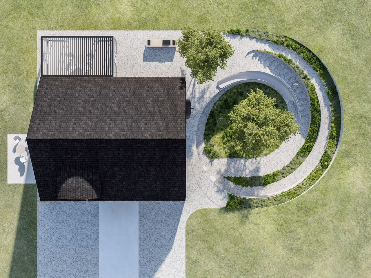 Dom ze Schronem i Ogrodem Scorpio House: przestrzeń z atomową odpornością - projekt BXB Studio